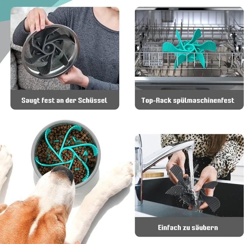 Pet Feeder Plugin Powerful Suction Cup Slow Food anti Choking Bowl Convenient Easy Clean Extended Dogs Eating Time Pet Supplies