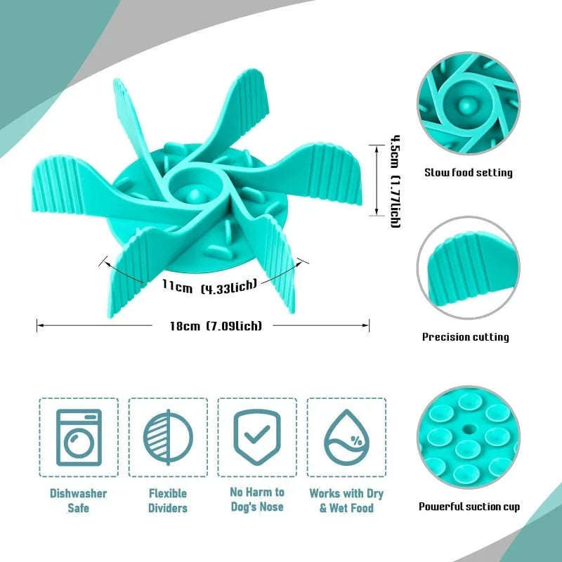 Pet Feeder Plugin Powerful Suction Cup Slow Food anti Choking Bowl Convenient Easy Clean Extended Dogs Eating Time Pet Supplies