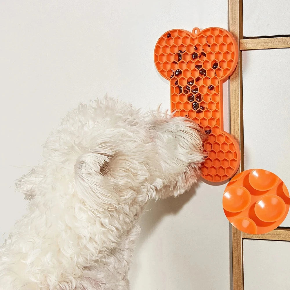 Dog Slow Food Pad Bone Silicone Pet Licking Pad Mat Placemats Pet Supplies Feeding Dog Cats Dogs Supplies