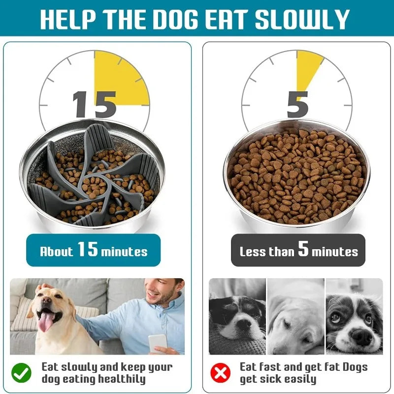 Pet Feeder Plugin Powerful Suction Cup Slow Food anti Choking Bowl Convenient Easy Clean Extended Dogs Eating Time Pet Supplies