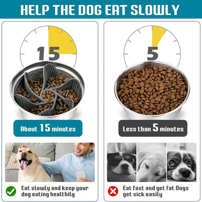 Pet Feeder Plugin Powerful Suction Cup Slow Food anti Choking Bowl Convenient Easy Clean Extended Dogs Eating Time Pet Supplies